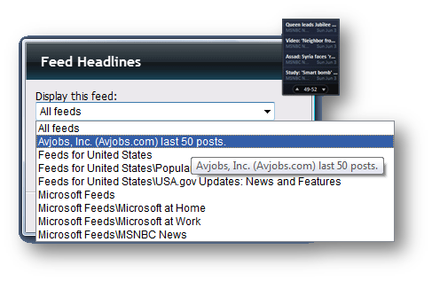 Display Feed Headlines