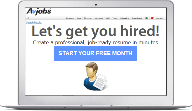 Try Avjobs applicant services. Get your first month free.
